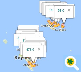 Location of hotels in Seychelles